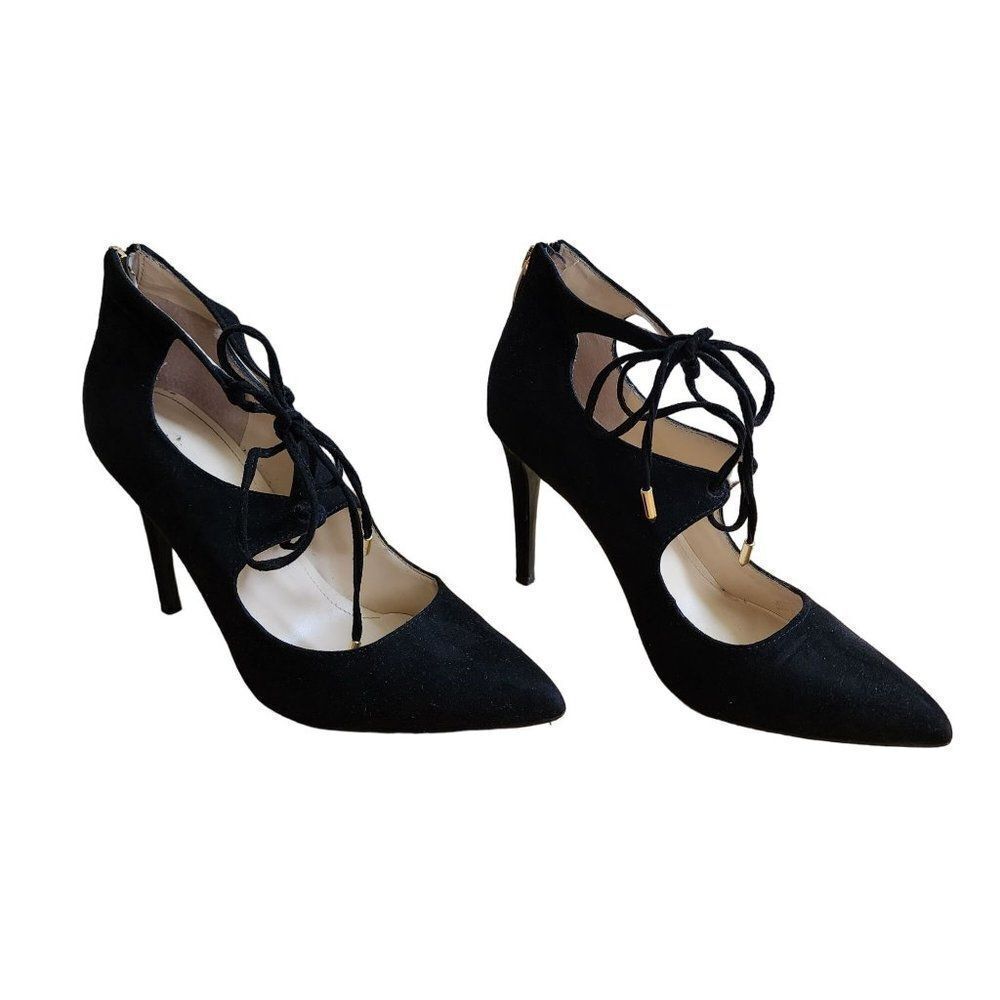 Marc Fisher Suede Lace-up Pointy Pumps 7.5